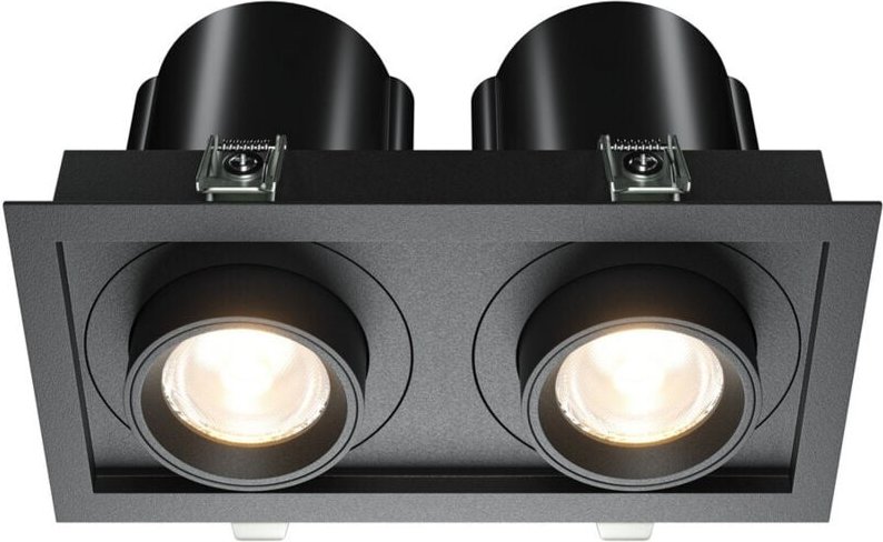 Maytoni Hidden Doppel-Einbau-Downlight Schwarz 3000K 1400lm