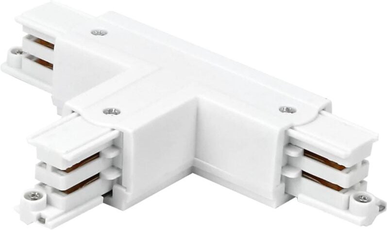 Led Line - Verbinder t für 3-Phasen-Stromschiene lumicanto links Weiß mit Einspeisemöglichkeit prime