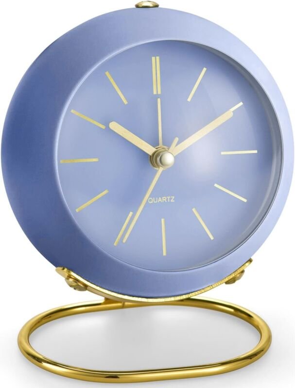 Retro-Analogwecker ohne Ticken, mit Nachtlicht, geräuschlosem Betrieb, batteriebetrieben, einfach zu bedienen und mit la...