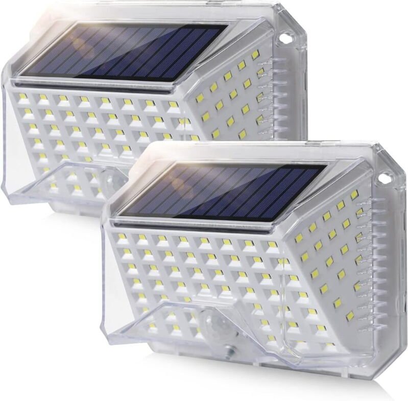 Solarlampen für Außen mit Bewegungsmelder Aussen IP65 Wasserdicht Solarleuchten Led Strahler Aussenlampe Sicherheitswand...