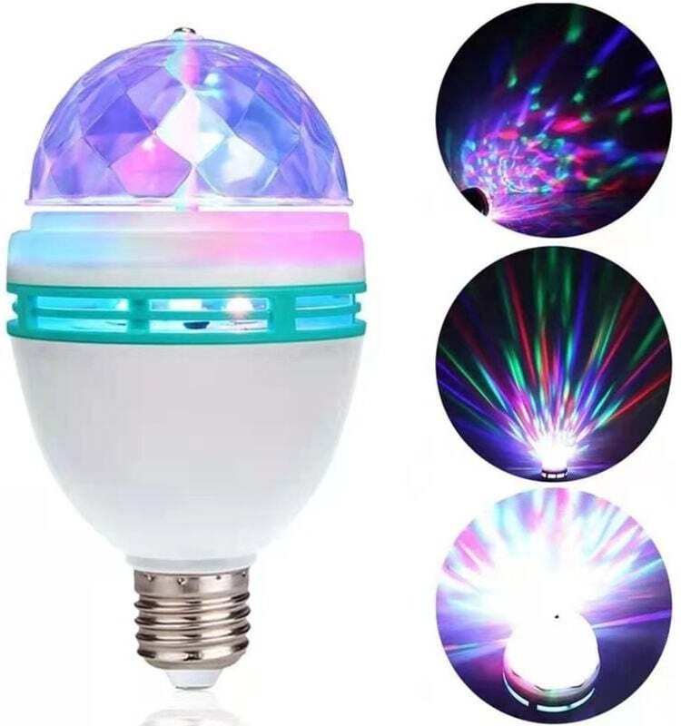 LED-Partylampe, automatisch rotierende 3-W-Mehrfarben-LED-Glühbirne, Disco-Lichteffekt, geeignet für alle Lampen mit E27...