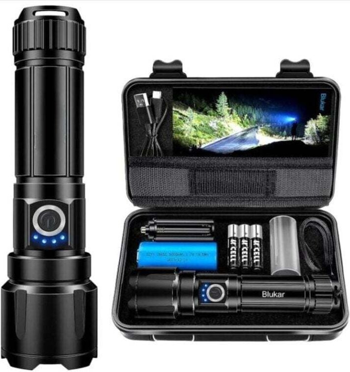 Ultra leistungsstarke LED-Taschenlampe, 20.000 lm, wiederaufladbare Taschenlampe, taktische Taschenlampe, 5.000 mAh Akku...