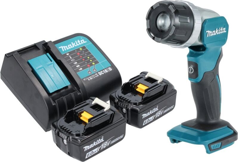 Dml 808 sg Akku Handstrahler 14,4 / 18 v 190 lm led + 2x Akku 6,0 Ah + Ladegerät - Makita