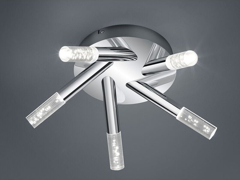 LED BAD Deckenleuchte BOLSA, Chrom, Acryl Transparent klar, Ø 41cm