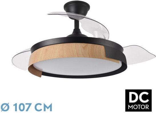 Ventilator dc provenza 72w 7200lm schwarz/haya 3asp.ausklappbar 36/51x50/107d.3col, Fernbedienung, Timer, Speicher