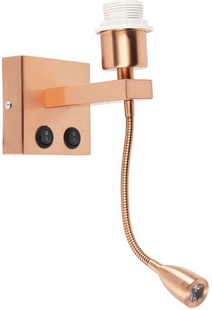 Moderne Wandleuchte Kupfer mit Flexarm - Brescia Combi