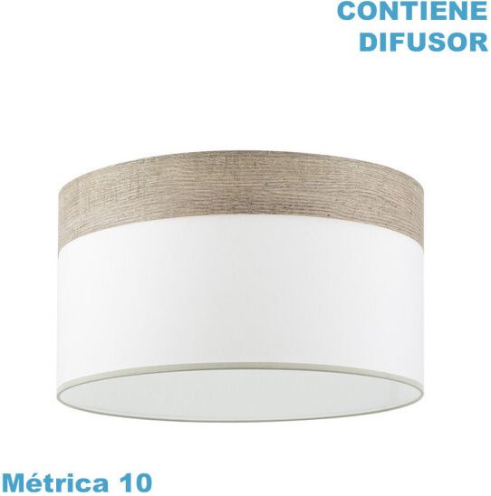 Cloe m10 Hängelampenschirm weiß/holzgrau 50dx50dx22h inklusive Diffusor