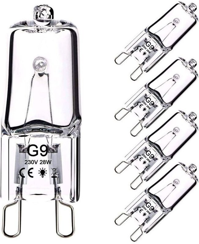 G9 28W 230V Halogenlampe, 370LM 2800K Warmweiß, dimmbar, für Kronleuchter, Schrankleuchten, Gartenleuchten, Wandleuchten...