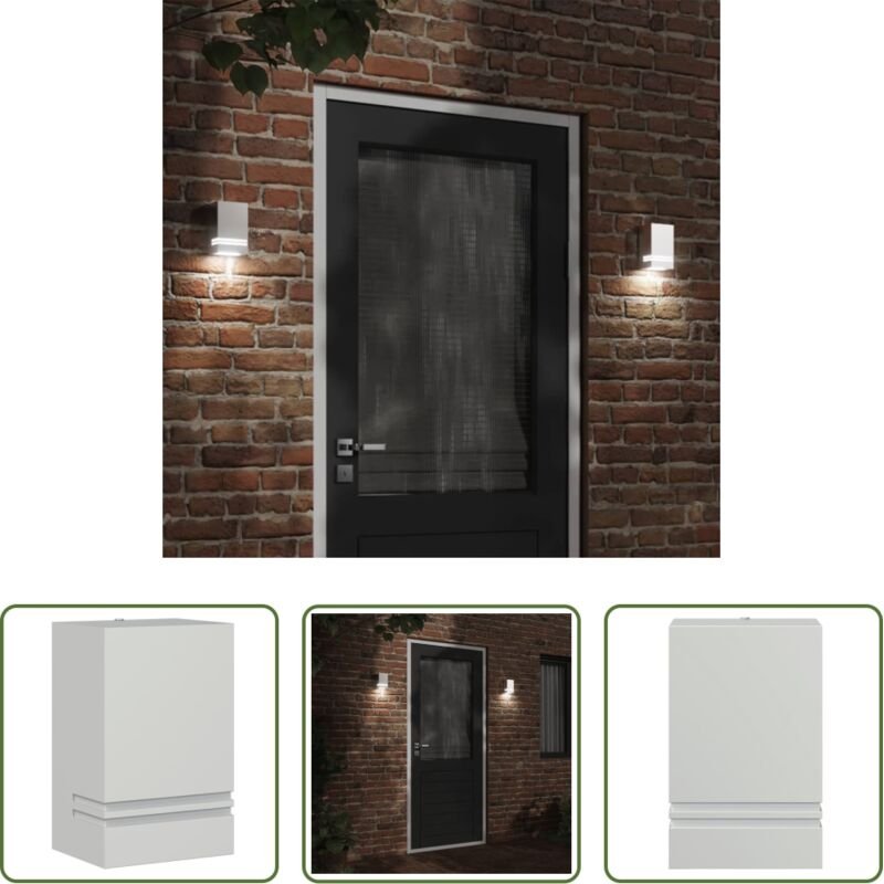 Außenwandleuchte - Außenwandleuchte Silbern Edelstahl