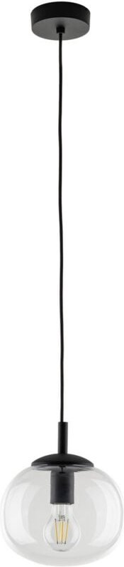 TK Vibe 20cm Globe Pendelleuchte Deckenleuchte Schwarz, Klar 1xE27