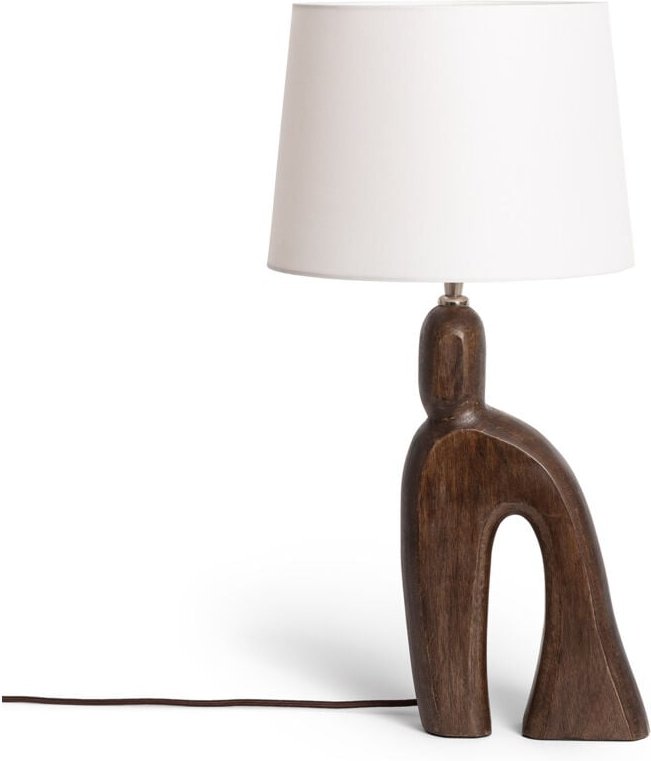 LED Tischlampe aus Holz Hunar III Weiß