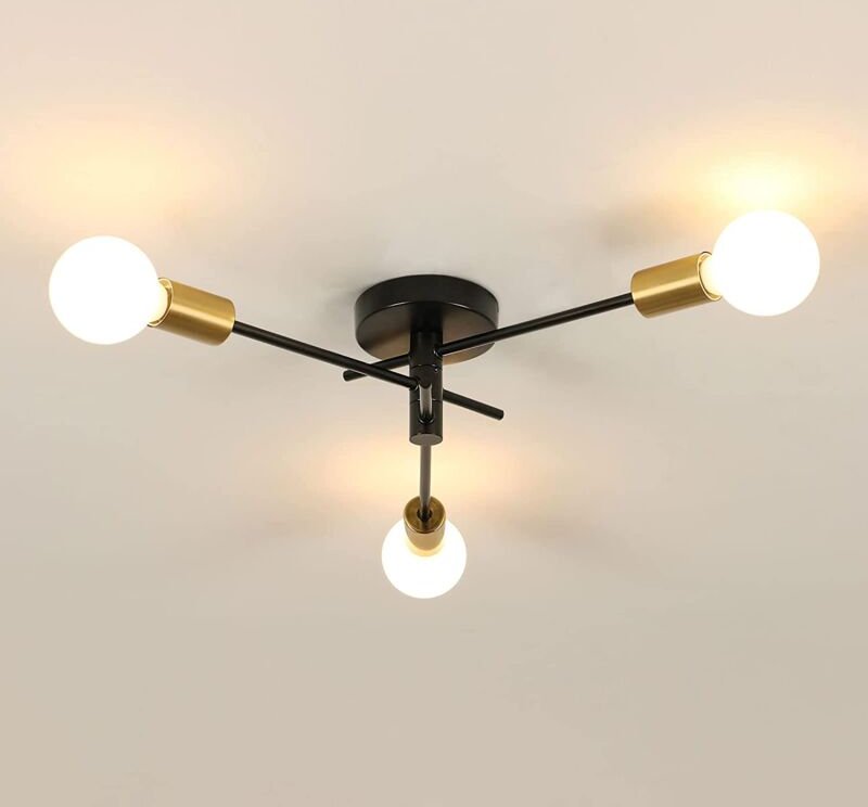 Goeco - Deckenleuchte Industriell und Vintage E27 Basis 3 Lichtern Deckenlampe Für Wohnzimmer Schlafzimmer Esszimmer Bür...