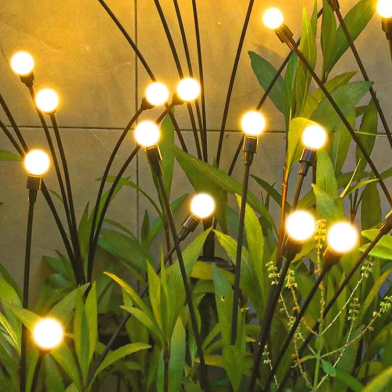 Solar Firefly Gartenlichter, 2 Stück Glühwürmchen Solarlampen für Außen Garten, Wasserdicht Solar Gartenleuchten Gartend...