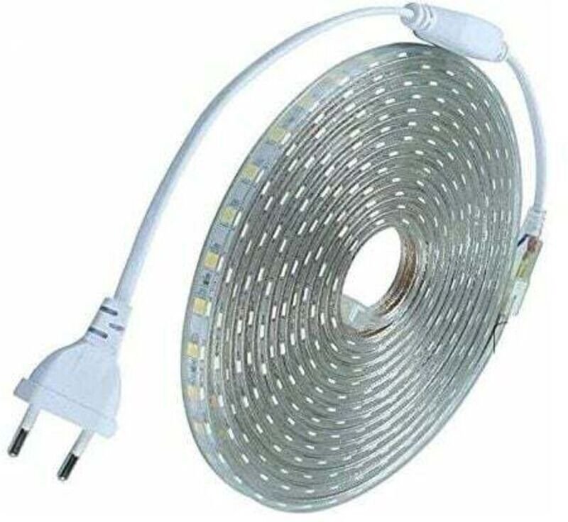 Komplettes 5-Meter-LED-Streifen-Set, 220 V, IP68 wasserdichtes Silikon, kaltweiß 6000 K, SMD5050, 60 LEDs/m – kein Trans...