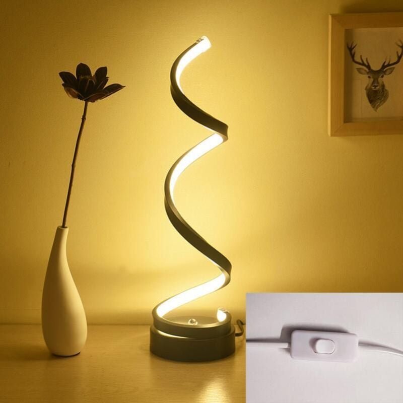 LED-Tischlampe, moderne minimalistische, farbverstellbare Spiral-Tischlampe, 17 W, 3 Farben, Nachttischlampe, Schreibtis...