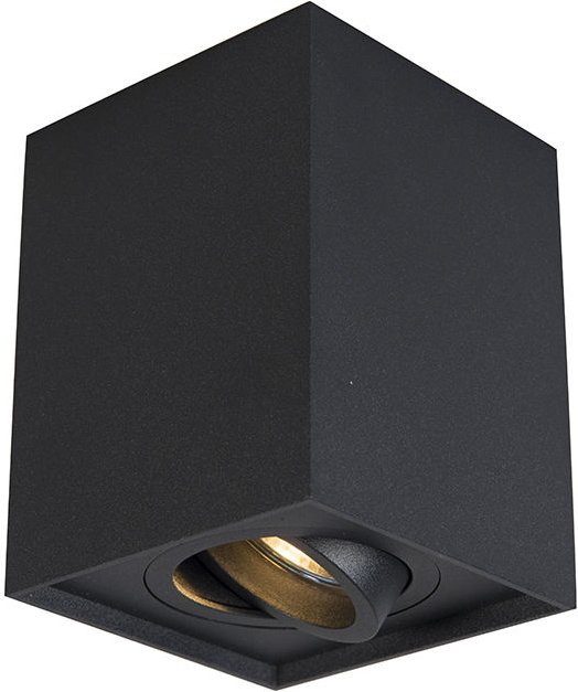 Moderner Aufbaustrahler Schwarz Dreh- und Kippbar - Quadro 1 Up