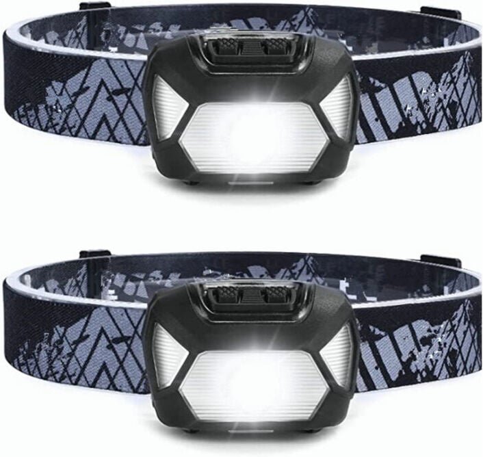 Leistungsstarke wiederaufladbare LED-Stirnlampe, D5000, superhelle LED-Stirnlampe, 2000 Lux, weißes und rotes Licht, 6 B...