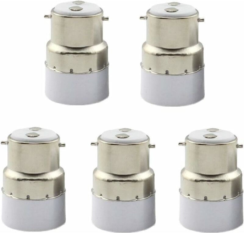 5er-Pack B22-auf-E14-Lampenfassung-Adapter. B22-Sockeladapter für Standard-E14-Lampenfassungen.