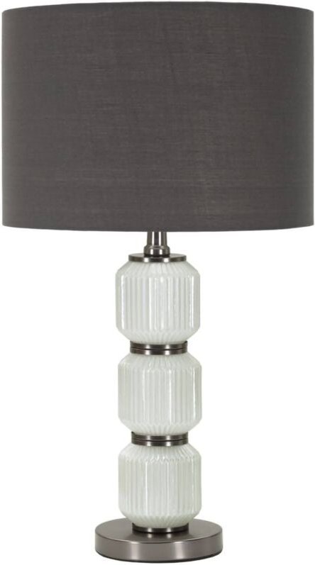 Tischlampe Presolana, Schreibtischleuchte, Büroleuchte, Arbeitslampe, 33x33 h57 cm, Weiß und Grau - Dmora