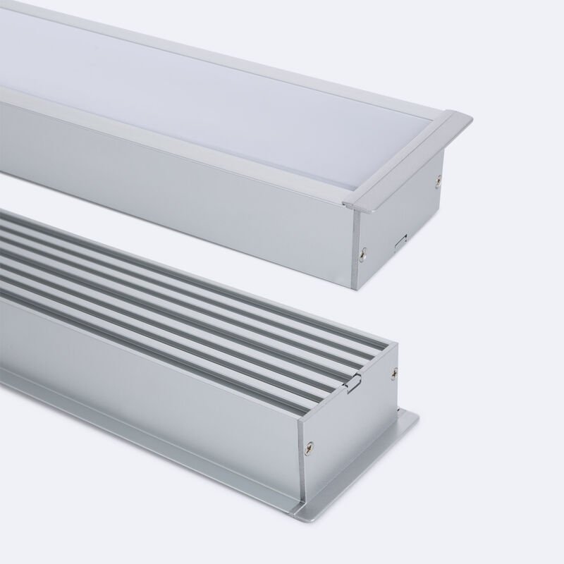 Efectoled - Aluminiumprofil Einbau für led Streifen bis 45 mm mit durchgehender Abdeckung 2 m