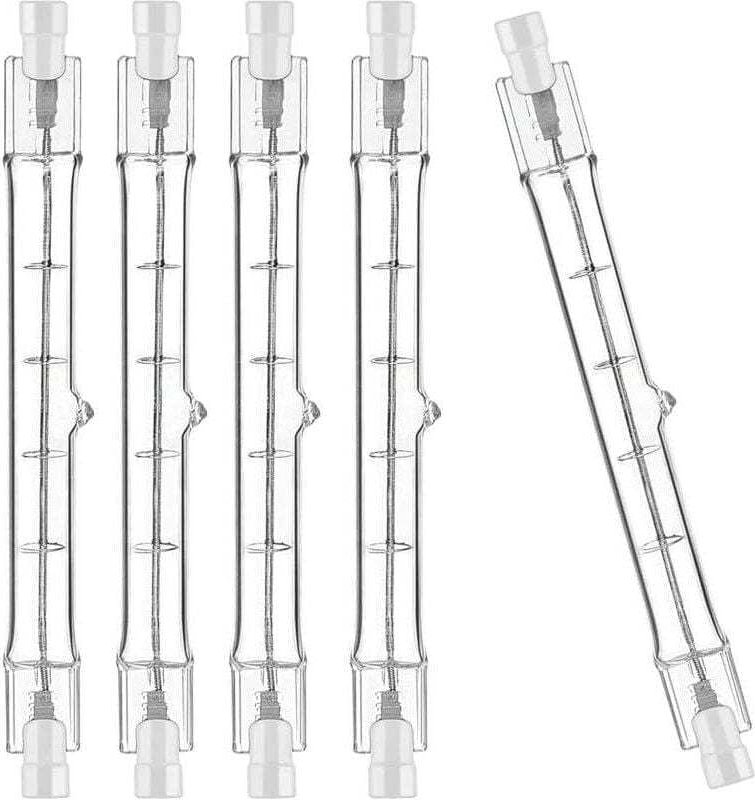 SNQ - 5er-Pack R7S-Halogenlampe 118 mm 200 w 230 v, R7S-Halogenstab 118 mm, Halogenlampe R7s Halogenstablampe dimmbar fü...