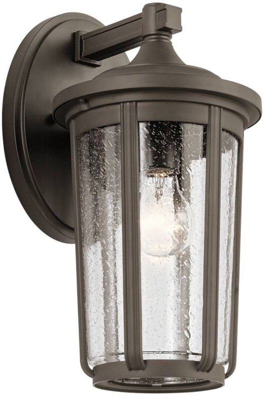 Elstead - Außenlampe Wandlampe Wandleuchte Balkonlampe bronze Alu Glas IP44 h 37,1 cm