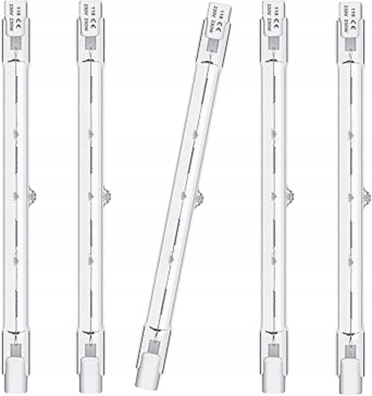 QUEEPLO R7S HALOGENLAMPE 230 W 5 Stück Warmweiß 118 mm