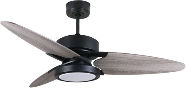 Ventilator Dc Cross 30w Schwarz 3 Flügel Grau/Eiche 6vel. 3 Farben 3250lm 132d Fernbedienung, Speicher & Timer - Fabrila...