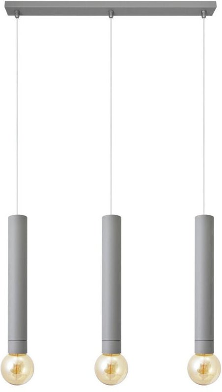 Tuba Straight Bar Pendelleuchte Grau 60cm - Helam