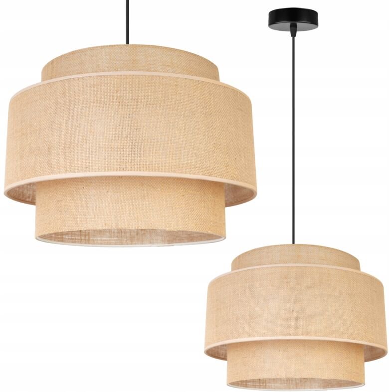 Hängelampe, Deckenleuchter, Lampenschirm, Boho Juta