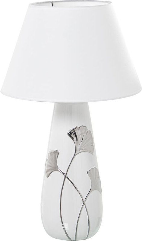 Weiße/Silber -Keramik -Tischlampe+52818, 1x27, max. 60 ° 35x58cm, Basi