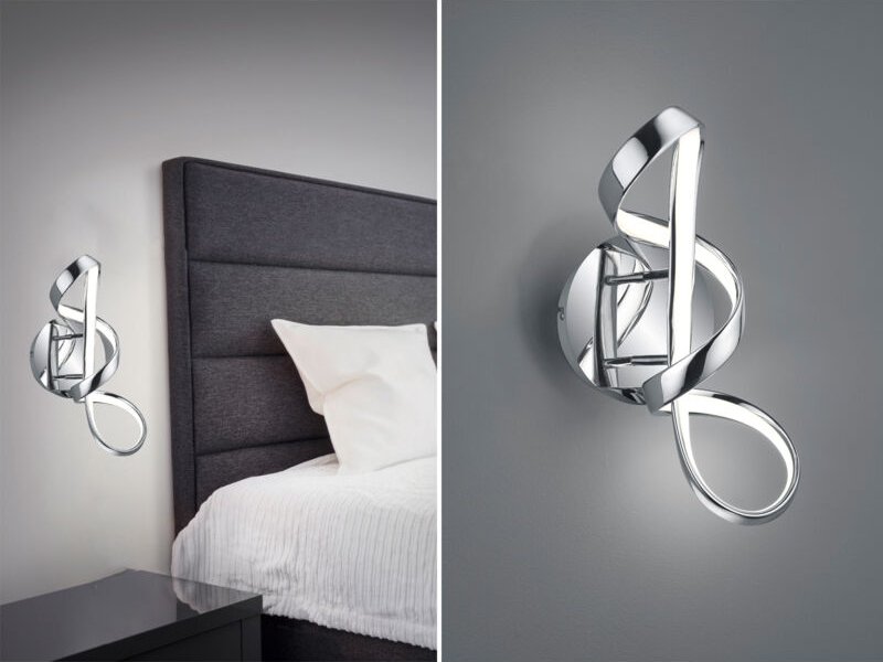 Trio - led Wandleuchte perugia Metall Chrom/Weiß 3 Stufen Dimmer, Höhe 40cm