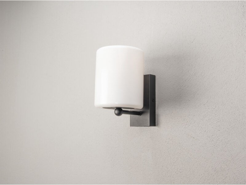 Meinewunschleuchte - Kleine led Außenwandleuchte mit Kunststoff Lampenschirm, Höhe 22cm