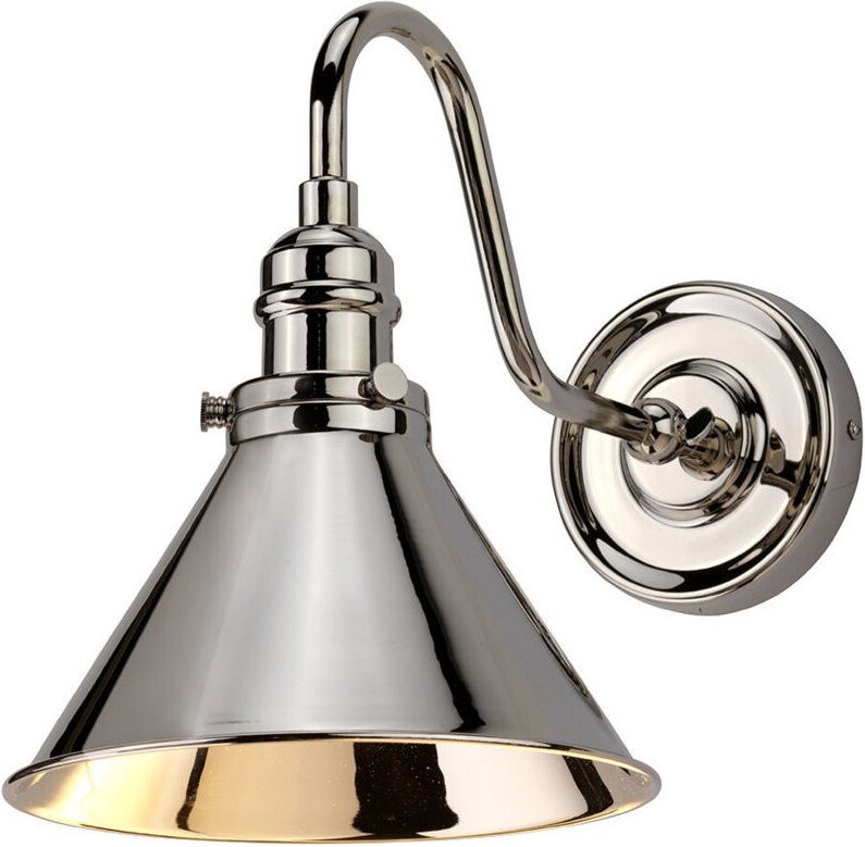 Thumbnail - Provence - 1 Licht Innenwandleuchte aus poliertem Nickel, E27 - Elstead