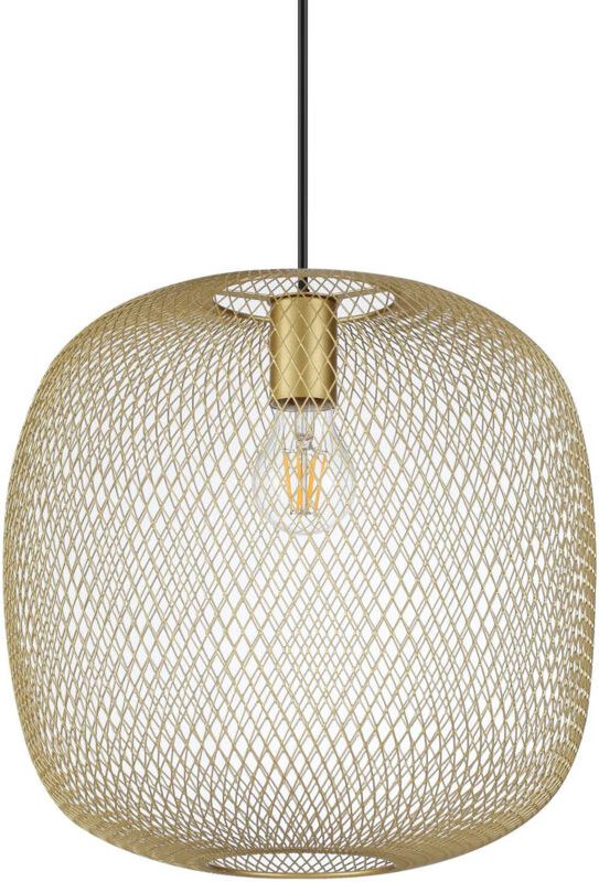 Net Hängeleuchte mit Drahtgestell, 34 cm, goldfarben - Ideal Lux