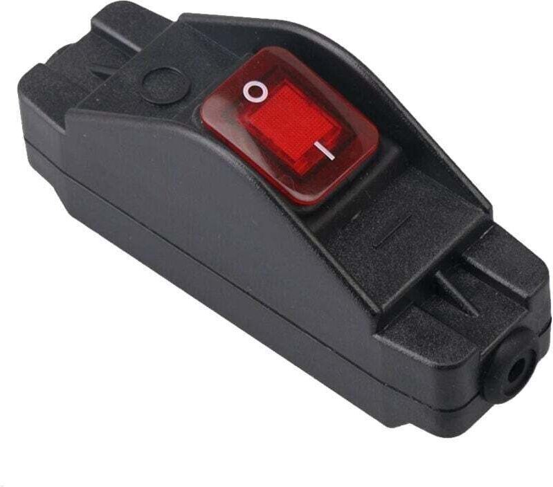 IP65 Knopf Inline Schnurschalter Wasserdicht Schwarz Ein/Aus Schalter 30A 220V