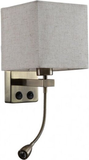 Wandlampe 3w 4000k+1xe27 stephen leder/beige lampenschirm 285lm 38x17x20cm duale zündung