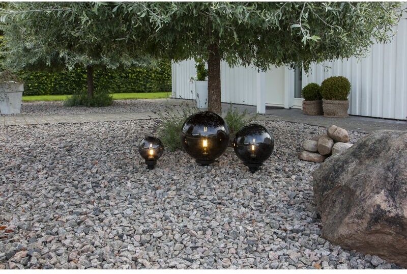 Technik@all - LED-Dekoration-Kugelset 3er Set Orby ø 20, 30, 40 cm schwarz outdoor
