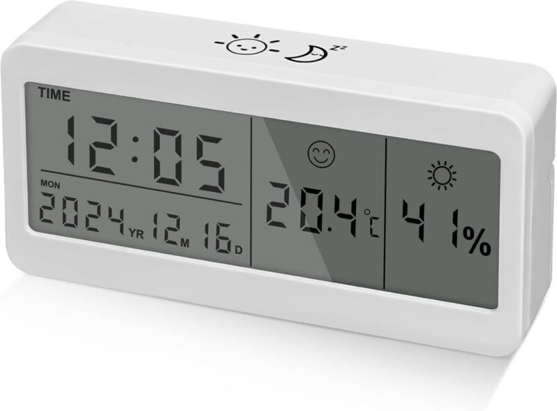 Digitaler Wecker, batteriebetriebener Wecker mit großem LCD-Display, digitaler Wecker für unterwegs, Schlafzimmer, Büro,...