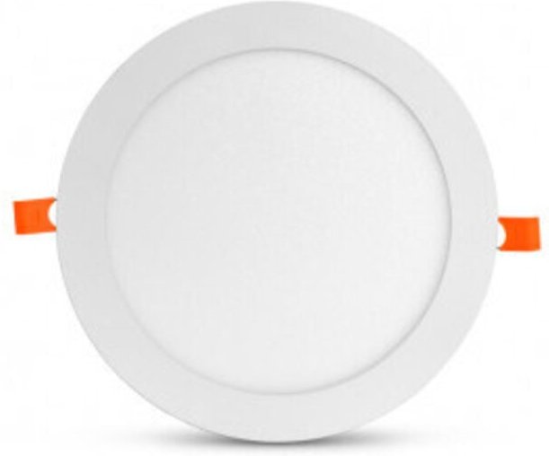 Runder Einbaudeckenleuchte aus weißer Aluminium, SLIMY ECO Ø120mm - 3000K Warmweiß - 6W - 360Lm