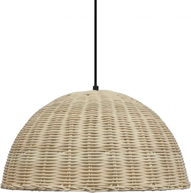 ANTIPAROS glockenförmige Pendelleuchte aus geflochtenem Naturrattan