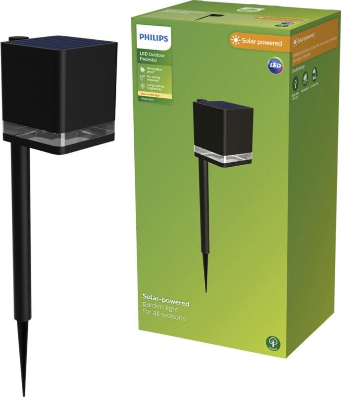 Led 929004658801 Virona Solar-Außenstandleuchte led led fest eingebaut 1.8 w Schwarz - Philips