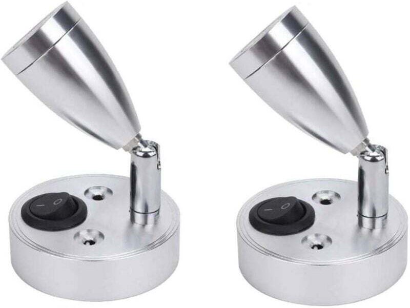 2 Pièces 12v LED Spot Lampe von Lecture Murale von Chevet Interrupteur Réglable Camping - weil Caravane Van Caravane Lum...