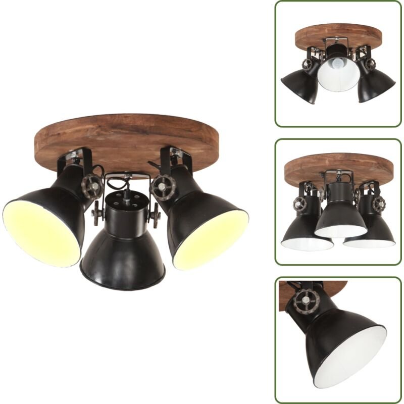 The Living Store Deckenlampe Industriestil 25 W Schwarz 42x27 cm E27 - Industriestil Lampe