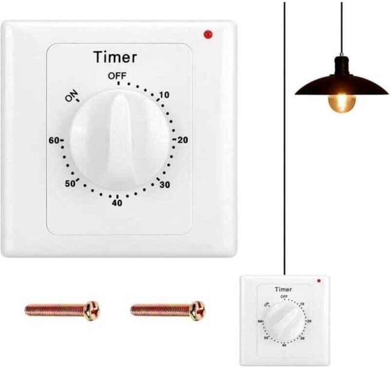 Countdown-Schalter: 60-Minuten-Timer-Lichtschalter mit Zeitschaltuhr, wassergeschützt, zum Löcher graben