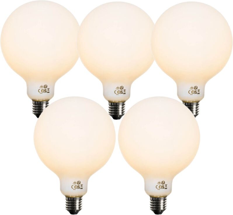 Luedd - Set mit 5 Dimmbare E27 LED-Glühbirne Opal G125 5W 450lm 2200K