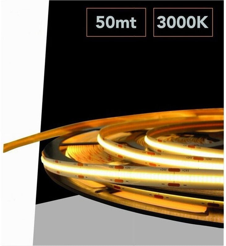 Trade Shop - striscia led cob strip bobina 50MT 24VLT led smd luce 4000K 6500K 3000K COB-50M -