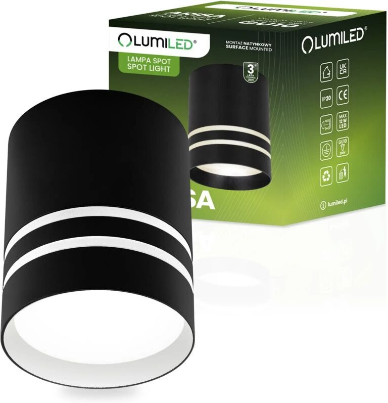 Aufbau HALOGEN Spot Tube ARISA GU10 Rund Schwarz 80mm