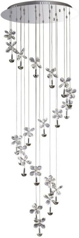 Inspired Diyas - Aviva - Deckencluster Anhänger 20 Licht 4000K LED poliert Chrom, Kristall