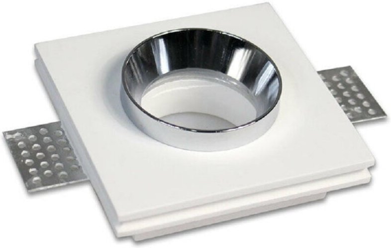 Thumbnail - Trade Shop Traesio - Trade Shop - überstreichbarer putz quadratisch 10X10 cm verdeckt GU10 GS-10 einbaustrahlerhalter -